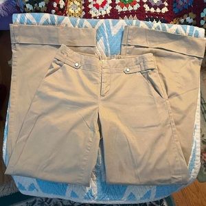 Anthropologie Khaki Wide Leg  Pants Size 6